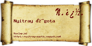 Nyitray Ágota névjegykártya
